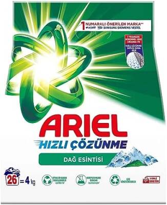 Ariel Toz Çamaşır Deterjanı Dağ Esintisi Renklilere Özel 26 Yıkama 4 kg - 1