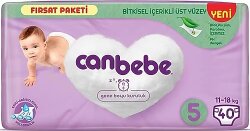 Canbebe Bebek Bezi  5 Numara Jumbo Paket 11–18 kg 40’lı - Canbebe