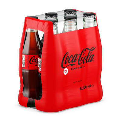 Coca Cola Zero Sugar Cam Şişe 6x250 ML - 1