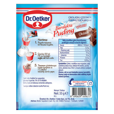 Dr.Oetker Bardakta Puding Çikolatalı 33 gr - 2