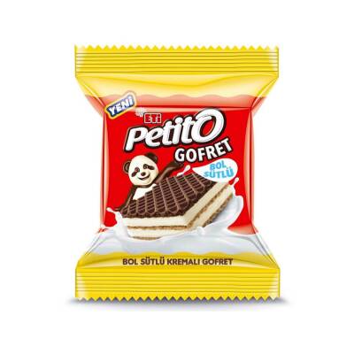 Eti Petito Bol Sütlü Kremalı Sade Kakaolu Gofret 26 G - 1