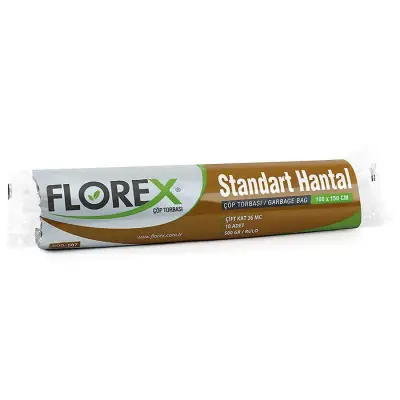 Florex Standart Hantal Boy Çöp Torbası (100x150cm) Siyah 10'lü Paket 500 G - 1