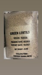 Green Lentıls Yeşil Mercimek 25 kg - Green Lentıls