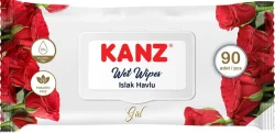 Kanz Islak Havlu Mendil Gül 90'lı - Kanz