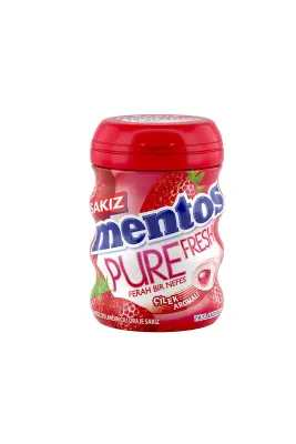 Mentos Pure Fresh Çilekli Şişe Sakız 60 G - 1