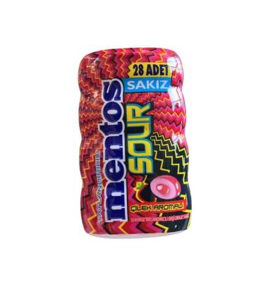 Mentos Sour Çilek Aromalı Draje Sakız 30 Gr (28 Adet) - 1