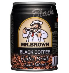 MR.BROWN BLACK COFFEE 240 ML - Mr. Brown 