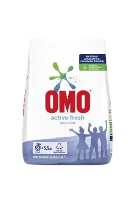 Omo Active Fresh Beyazlar İçin Toz Deterjanı 36 Yıkama 5.5 kg - 1
