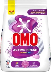Omo Active Fresh Renkliler İçin Toz Deterjanı 36 Yıkama 5.5 kg - Omo
