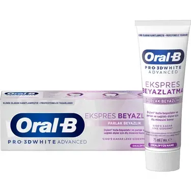 Oral-B Pro 3D White Advanced Ekspres Beyazlatma Parlak Beyazlık Diş Macunu 75 ml - 1