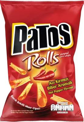 Patos Rolls Acı Kırmızı Biber Aromalı Cips 109 G - 1