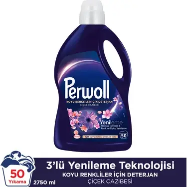 Perwoll Çiçek Cazibesi Koyu Renkli Sıvı Deterjan 50 Yıkama 2.75L - 1