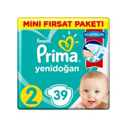 Prima Aktif Bebek Mini Fırsat Paketi Midi 4-8 Kg 2 Beden 39'lu Bebek Bezi - Prima
