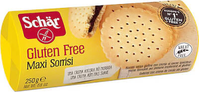 Schar Maxi Sorrisi Glutensiz Kakao Kremalı Bisküvi 250 gr - 1