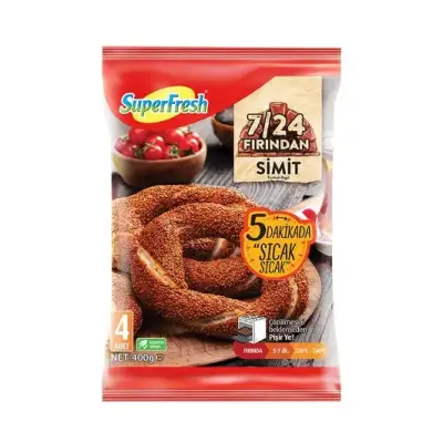 SuperFresh 7/24 Fırından Simit 4'lü 400 G - 1