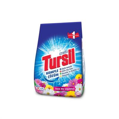 Tursil Matik Toz Deterjan Taze Kır Çiçekleri 30 Yıkama 4,5 kg - 1