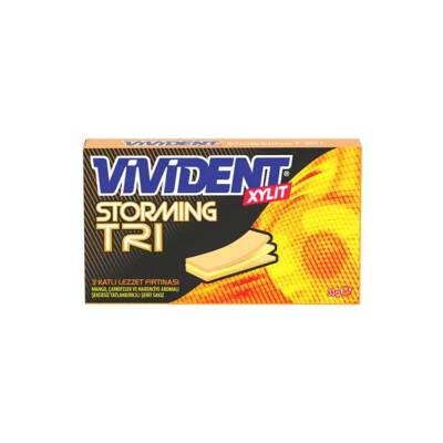Vivident Storming 3 Katlı Mango, Çarkıfelek Ve Narenciye Aromalı Sakız 33 Gr - 1