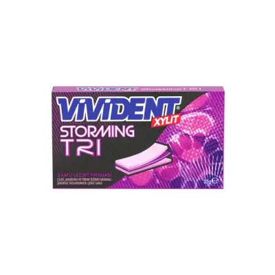 Vivident Storming Çilek, Ahududu ve Frenk Üzümü Aromalı Sakız 33 Gr - 1